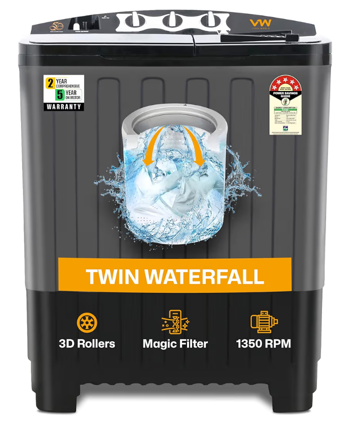 VW 7.5 KG Semi Automatic Washing Machine